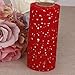 FENICAL Sequin Roll Spool Tulle Roll Gift Wrap for Wedding Christmas Party Decoration 6 Inch 25 Yard (Red)