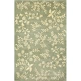 KAS Oriental Rugs. Inc. Emerald 2 x 8 Runner Emerald Aqua/Ivory Floral Sprays Area Rug