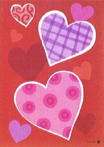 Toland - Heart Trio - Decorative Valentine Day Love Red Pink USA-Produced House Flag