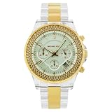 Women's Clear Plastic Quartz Chronograph Crystal Rose Two Tone