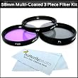 58mm Multi-Coated 3 Piece Filter Kit (UV-CPL-FLD) For The Canon Digital EOS Rebel T3i, T3, T1i, T2i, 60D, EOS 5D Mark III Digital SLR Cameras Which Use Any Of These (18-55mm, 75-300mm, 50mm 1.4 , 55-200, 55-250mm) Lenses