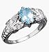 Avon Sterling Silver Genuine Blue Topaz Ring in Gift Box Size 5