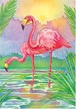 Tropical Pink Flamingos Mingos Standard Flag Banner