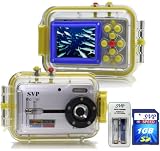 SVP Acqua DC-1251S 12MP Max. Digital Still Camera with waterproof case (SVP 1GB High Speed SD Card & AAA Rechargeable Set Included)