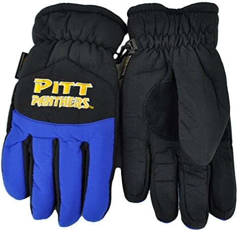 NCAA Pittsburgh Panthers Two Tone Winter Snow Ski Gloves Thermal Insulation S/M