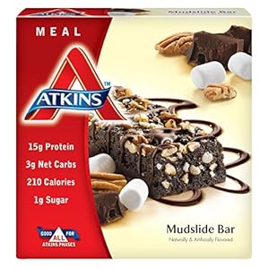 Atkins  Advantage Marshmallow Mudslide Meal Bar, 1.7 oz Bars, 5 Count (Pack of 6)