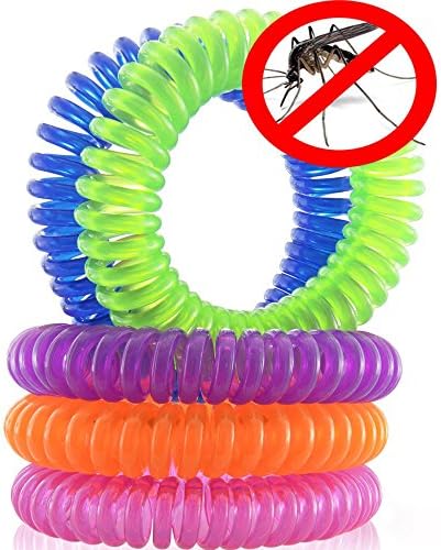 Set of 5 Adjustable Mosquito Repellent Bracelets, Pest Control Wristbands Repeller, Assorted Colors
