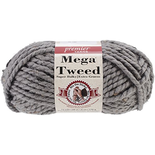 Premier Yarns Mega Tweed Yarn, Gray