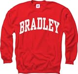 Bradley Braves Red Arch Crewneck Sweatshirt