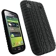 igadgitz Nero Pneumatico Custodia Silicone Skin Case Cover Protezione per Samsung i9000 Galaxy S Android Smartphone Mobile + Protettore schermo
