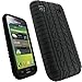 igadgitz Black Silicone Skin Case Cover with Tire Tread Design for Samsung Galaxy S i9000 Android Smartphone Cell Phone + Screen Protector