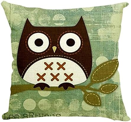 Yo-You Cute Owls Print Throw Pillow Case Cushion Cover Home Sofa Decorative (AA1)