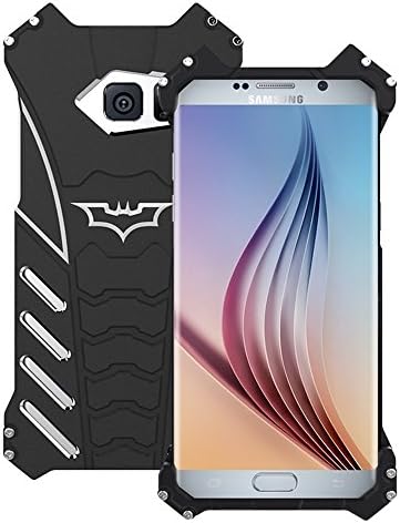 Samsung S6 Edge Case, Lteng Heavy Duty Iron man full Body Armor Hybrid Defender Aluminum Metal Protective Case Cover for Samsung Galaxy S6 Edge (S6 edge black)