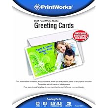 Printworks Greeting Cards 1/2 Fold with Envelopes, 20 Count (00474)