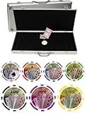 Royal Flush Laser Clay 14gm Clay 500 Chip Poker Set - With Aluminum Case