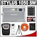 Olympus Stylus 1050 SW 10.1MP Waterproof / Shockproof Digital Camera (Silver) + Spare Li-42B Battery + Case + Accessory Kit