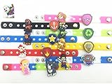 24pcs NEW (Puppy Power) Paw Patrol Ryder Katie Bone Shield Background Charms & Wristband Bracelet thumbnail