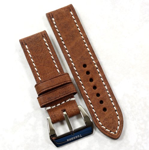 Toscana Vitello Antico in Dark Tan with Shiny Pre-V buckle 2424 12580