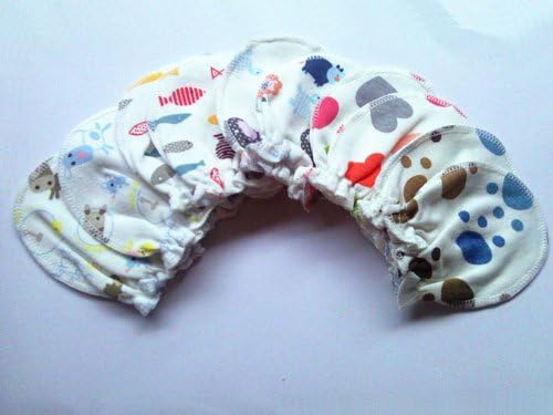 Fengshun Baby's Cotton Fabric Protective Gloves Infant 4 Pairs of Scratch Mittens(4 Pack)