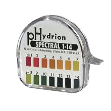 Micro Essential Lab 94 Hydrion Spectral Insta-Chek Wide Range pH Test Paper Dispenser, 1 - 14 pH, Single Roll (Case of 10)