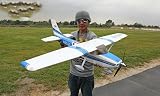 New Super Scale 6 CH BlitzRCWorks 2.4GHz Blue Flight Trainer Master Pro Radio Remote Control Electric RC Airplane RTF w/ EPO Durability + With Flaps + Super Performance - WITH FLOAT PATOON - SEAPLANE