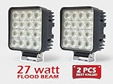 IMAGE OF 2pc Flood Wide Angle Beam Square 35W 2800lm High Power Work Light for Tractor Truck ATV 4WD Off Road Vehicle Driving Fog Lamp- 12V & 24V Universal