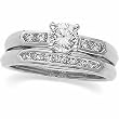 Platinum Diamond Wedding Set - 0.75 Ct.