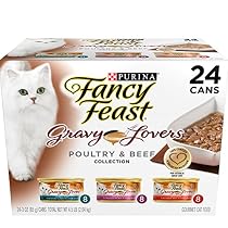 Fancy Feast Wet Cat Food, Gravy Lovers, Poultry & Beef Variety Pack, 3-Ounce Can, Pack of 24
