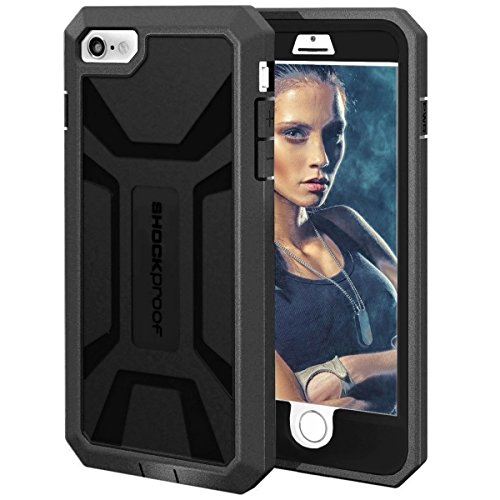iPhone 6 PLUS 6S PLUS Case with Built-in Screen Protector [Outdoor Series] (Encased® Lifetime Warranty) **New 2016 Release** (Jet Black)