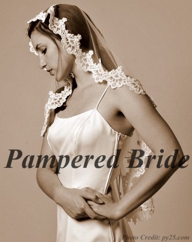 Ivory Mantilla Bridal Wedding Lace Veil