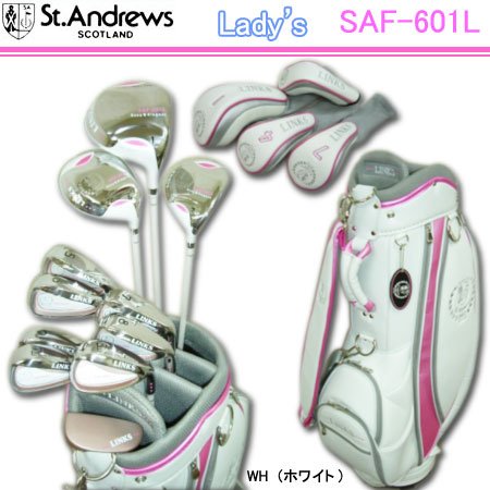 セントアンドリュース クラブセット SAF-601L レディス フルセット キャディバッグ&ヘッドカバー付 レディス St.Andrews 601レディスカーボン(11本セット)+キャディバッ...