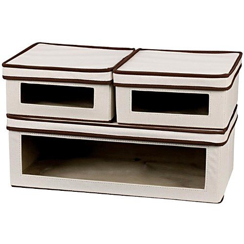 :Household Essentials 510-3 Vision Storage Boxes, Set of 3, Canvas