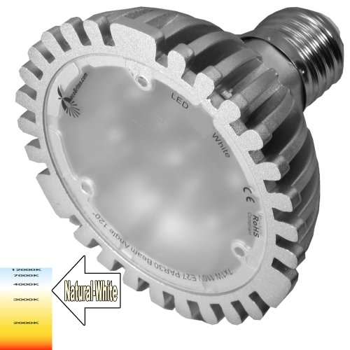 ecoBrites Hi Brites 7x1w Hi Performance LED light (replacing 60w incandescent/halogen bulbs). Natural White (3100k) Light Output in 120 Degree Wide Angle Flood Beam Spread with Diffuser. Standard PAR30 / R30. Designed for Recessed Downlights, Spotlights, Track Lights & Floodlights (replacement or retrofit of Incandescent, Halogen, Fluorescent & CFL Bulbs). Free Shipping and Handling within the continental USA. * Caution: this is not a dimmable model Please use ecoBrites dimmable models if you are using dimmer switch. 51mlM9%2BBhzL ecoBrites Hi Brites 7x1w Hi Performance LED light (replacing 60w incandescent/halogen bulbs). Natural White (3100k) Light Output in 120 Degree Wide Angle Flood Beam Spread with Diffuser. Standard PAR30 / R30. Designed for Recessed Downlights, Spotlights, Track Lights & Floodlights (replacement or retrofit of Incandescent, Halogen, Fluorescent & CFL Bulbs). Free Shipping and Handling within the continental USA. * Caution: this is not a dimmable model Please use ecoBrites dimmable models if you are using dimmer switch.