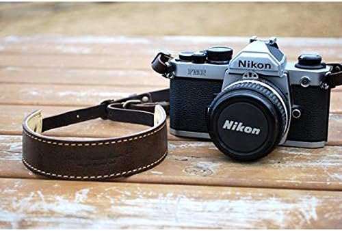 ROBERU Oil leather strap for single-lens reflex camera Moca brown