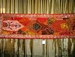 Vintage Spectacular Orange Zardozi India Tapestry Wall Hanging Table Runner 70X20