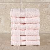 6 Pack Wash Cloth set in Light Pink by Cotton Craft - Heavy weight 625 gram construction - 100% Pure Ringspun Cotton - Multi functional, durable and great utility washcloths - use as dishtowels, mops, bar towels, in the kitchen or just about anywhere - 11 bright colors - Burgundy, Lilac, Harvest Gold, Black, Hunter, Light Yellow, White, Linen, Light Pink, Light Blue, Chocolate - Easy care machine wash - Each washcloth measures 12x12