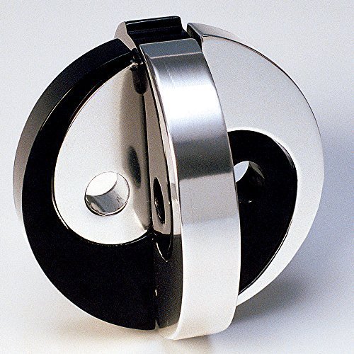 Bits and Pieces - Black/Silver Yin and Yang Metal Brainteaser Puzzle-Metal Puzzle Brainteaser, Nickel-Plated - Measures 2-1/2" in diameter