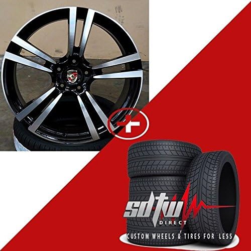 22" Porsche Cayenne S Turbo GTS VW Touareg Audi Q7 Black Machined Wheels/Tires