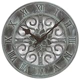 Chaney Instruments Acu-Rite 46039 14-inch Indoor-Outdoor Cast Aluminum Wall Clock, Verdi