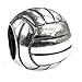 Queenberry Sterling Silver Volleyball European Bead Charm