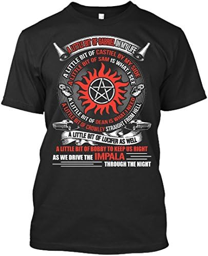 A little bit of gabriel in my life-A Little Bit of Castiel by my side T-Shirt (M,Black)
