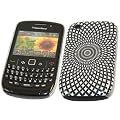 iTALKonline IMPERIAL SCHWARZ wei� SWIRLS Pattern Super Slim Hydro schwer Schutzh�lle Armour / Case / Skin / Cover / Shell f�r BlackBerry 8520 Curve, 9300 3G