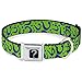 Buckle-Down Seatbelt Buckle Dog Collar - Question Mark Scattered Lime Green/Purple - 1.5