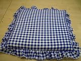 Dining Seat Chair Cushion Pad GINGHAM BLUE 17X17
