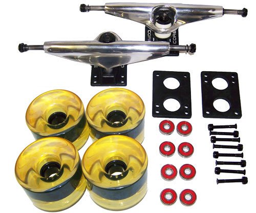 LONGBOARD Package CORE 7" SILVER TRUCKS 76mm Yel WHEELS Reviews