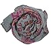Bucasi Colorful Ikat Print Grey Scarf Orange Red Hot Pink Light Grey