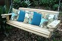 5 Foot Handmade Cypress Porch Swing with Cupholders