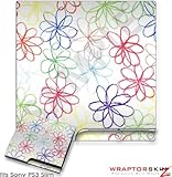 Sony PS3 Slim Skin - Kearas Flowers on White