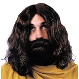 Theatre Costumes Accessory Wigs Biblical Beard And Wig Brown Jesus Wig