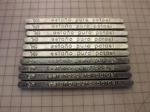 Lot of 10 Potosi Pure Tin Solder Bars 10 lbs T35111